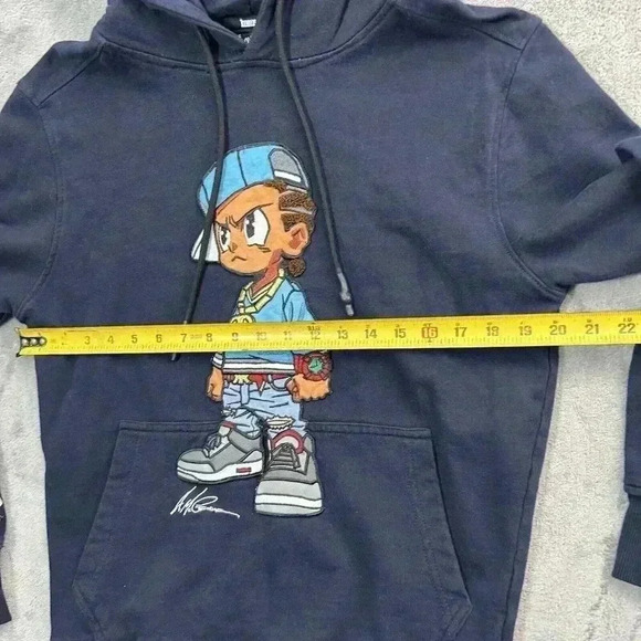 The Boondocks Hoodie Mens Small Blue Riley deKryptic Aaron McGruder Sweater - Picture 3 of 10
